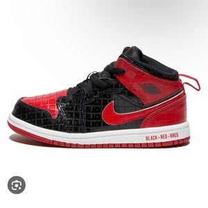 2022 Air Jordan 1 Mid SS TD 'Black + Red = Bred'